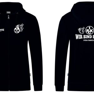 Alternative view of Wir sind Betze WSB Sweatjacke in rot und schwarz